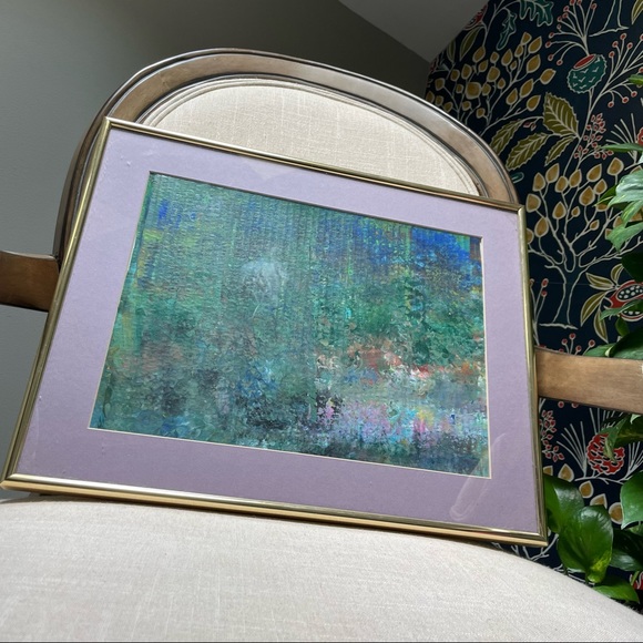 Framed hand painted large Abstract art in purple matting & Gold Frame - Picture 5 of 14